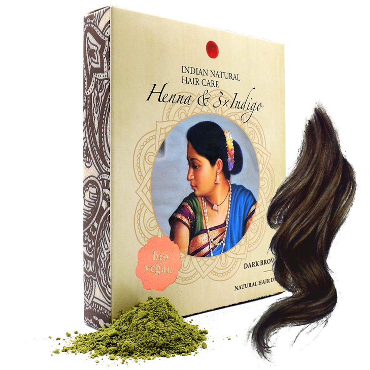 Henna Indigo Dark Brown Hair Dye