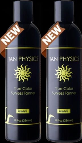 Tan Physics Sunless Tanner 8oz Pack of 2 with Application Gloves Self Tanning Lotion Instant Tan Lotion for Face Body Na