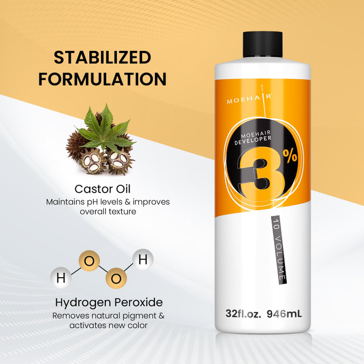 Moehair Hair Color Developer 20 Volume 6 Crme Professional Hair Coloring Developer for Brighter and Lighter Tints Color