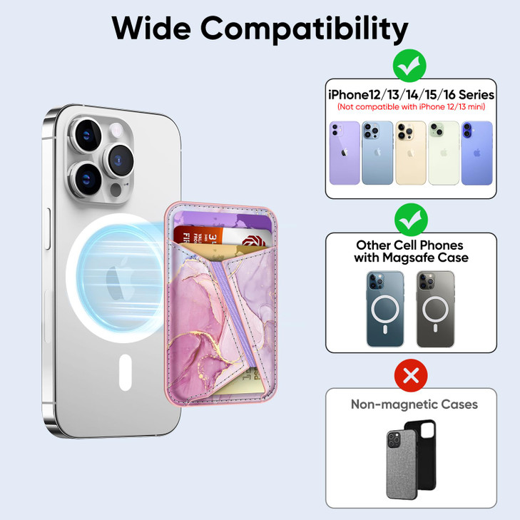 Fintie MagSafe Wallet, RFID Blocking Card Holder Compatible with Apple, Magnetic Wallet for iPhone 16/15/14/13/12 Series, Slim Credit Card Holder for