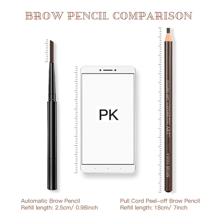 LSxia Waterproof EyeBrow Pencil Set Pull Cord Peeloff Eyebrow Pencil Microblading Pen Supplies Kit White EyeLiner Pencil