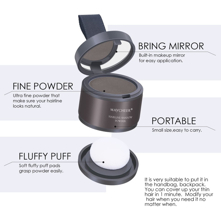 FREEORR Root Touch Up Powder for Women and Men Hair Thinning Hairline Shadow and Gray Coverage 21 Dark Tan