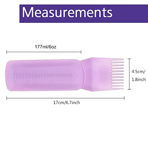 EZPRO USA Empty Scalp Comb Applicator 7oz for All Purpose Oil Squeeze Bottle Pressurized Plastic Comb Color Applicator R