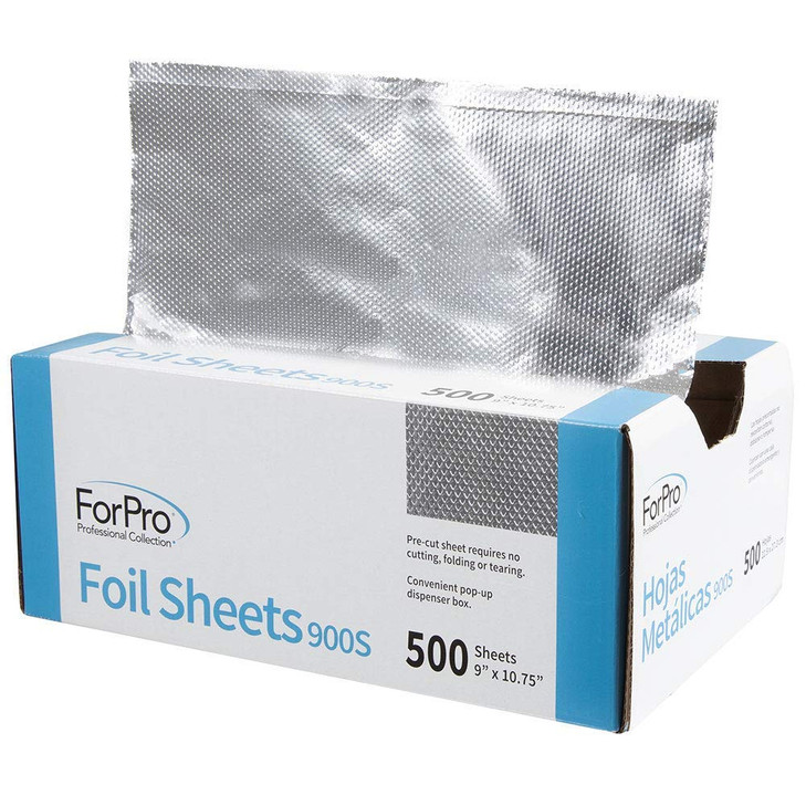 ForPro Professional Collection Embossed Foil Sheets 900S Aluminum Foil PopUp Dispenser for Hair Color Application and Hi