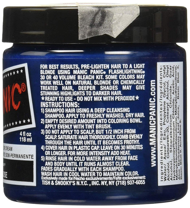 MANIC PANIC Classic Atomic Turquoise Semi Permanent Hair Color Neon Aqua Blue Hair Dye for Women Men That Lasts 46 Weeks