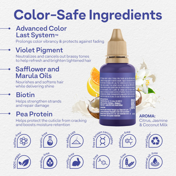 Colorproof Toning Drops 1 Fl Oz Toner for Blonde Hair wCitrus Jasmine Coconut Milk Scent HighlyPigmented Instant Hair To