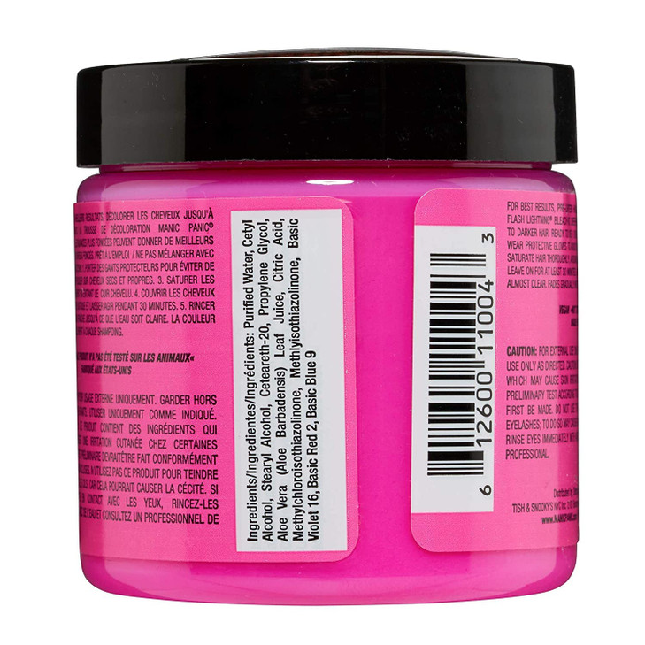 MANIC PANIC Classic Cotton Candy Pink Semi Permanent Hair Color Bright Pink Hair Dye for Women Men That Lasts 46 Weeks V