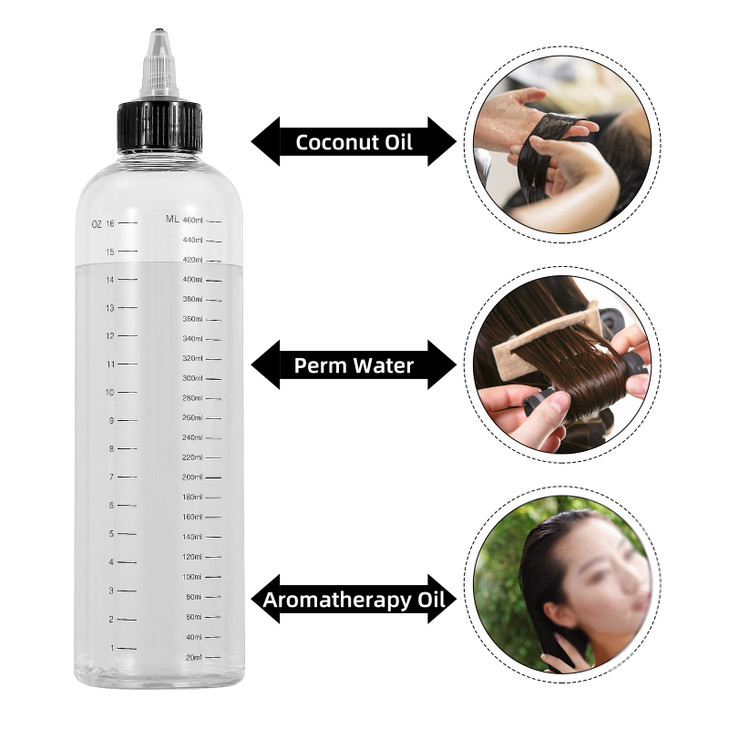 driew Applicator Bottles for Hair 169oz Hair Squeeze Bottle for liquids TwistOn Top Tip Cap with Ratio Graduated Scale C