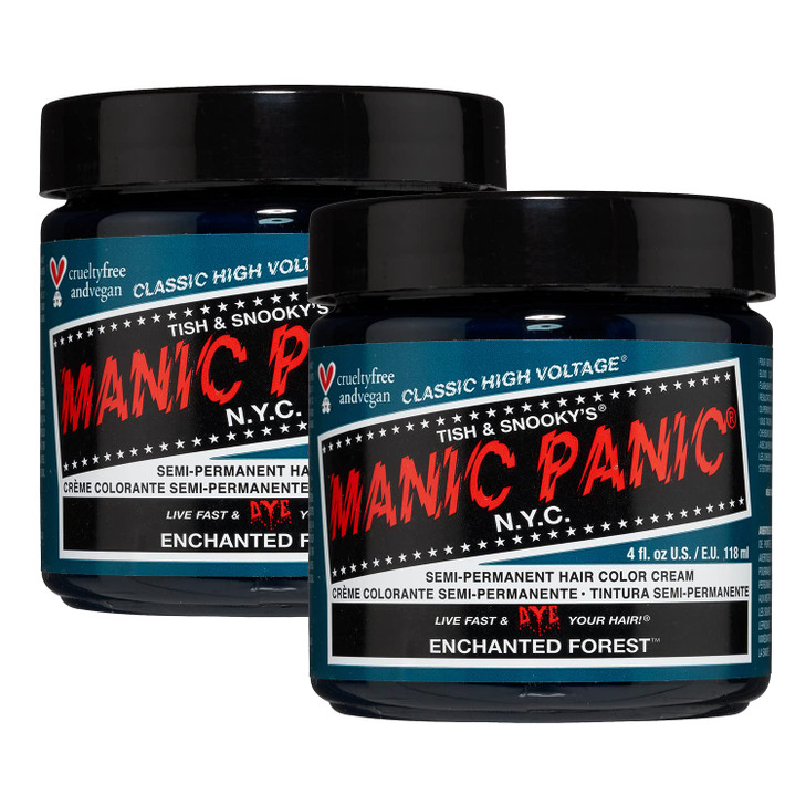 MANIC PANIC Classic Enchanted Forest Semi Permanent Hair Color Deep Teal Green Hair Dye for Women Men That Lasts 46 Week