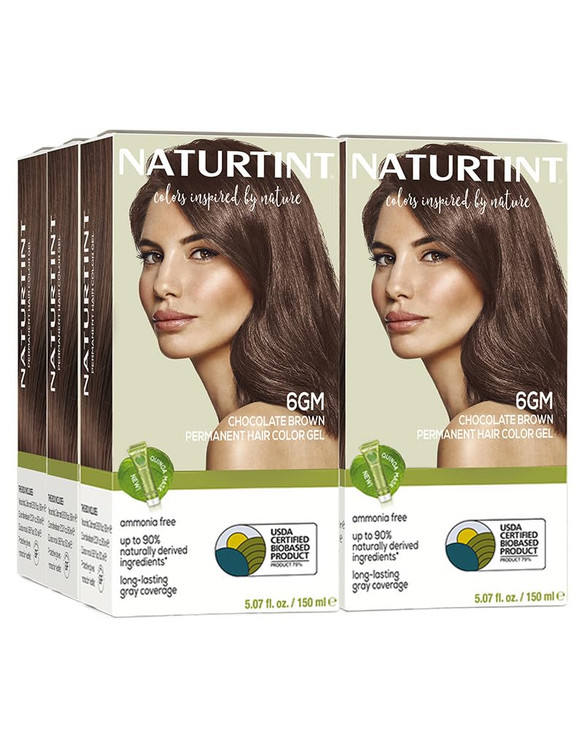 Naturtint 6GM Chocolate Brown Permanent Hair Color Pack of 6 Ammonia Free Vegan Cruelty Free up to 100 Gray Coverage Lon
