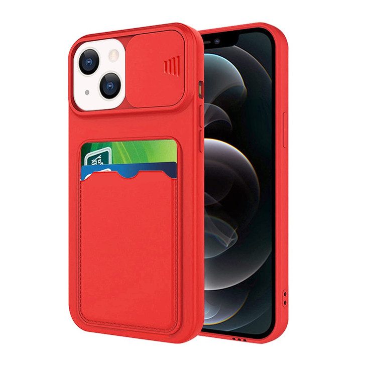 Hlgcokro for iPhone 16 Plus Case with Card Holder, Wallet Case for iPhone 16 Plus with Slide Camera Cover for Women Men, Slim Thin Shockproof Bumper