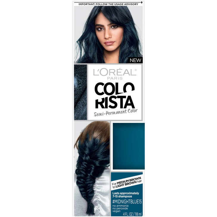 LOral Paris Colorista SemiPermanent Hair Color for Brunette Hair Midnight blue