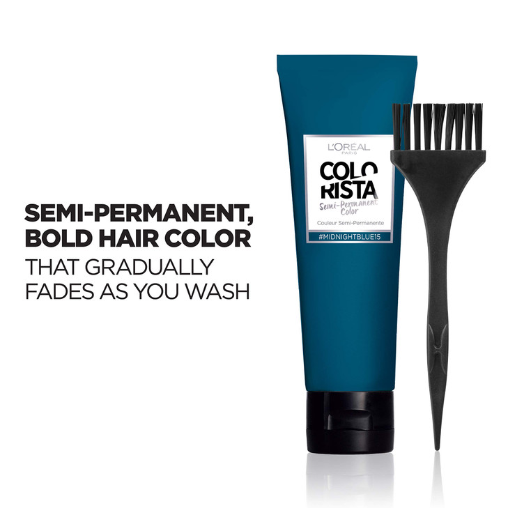 LOral Paris Colorista SemiPermanent Hair Color for Brunette Hair Midnight blue