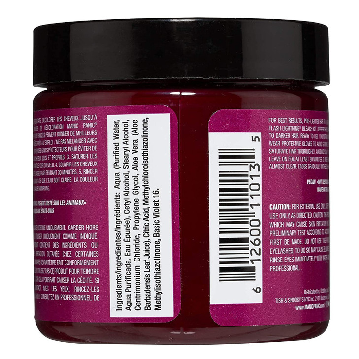 MANIC PANIC Classic Fuschia Shock Semi Permanent Hair Color Dark Pink Hair Dye for Women Men That Lasts 46 Weeks Vegan A