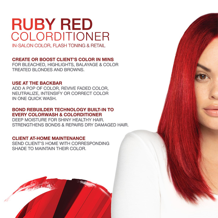 Celeb Luxury Gem Lites Ruby Red Colorditioner Color Depositing Conditioner with Bondfix Bond Rebuilder Semi Permanent Ha