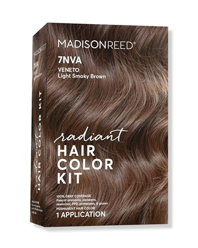 Madison Reed Radiant Hair Color Kit 7NVA Light Cool Brown Veneto Brown Dimensional Gray Hair Blending Permanent Hair Dye