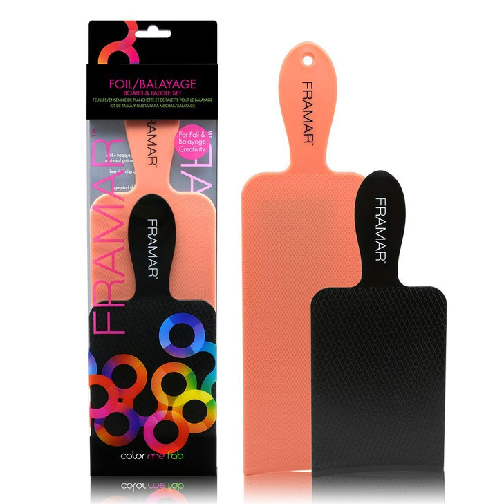 FRAMAR Balayage Board and Paddle Set Long and Short Foil Board For Highlights Highlighting Board Balayage Hair Dye Kit H