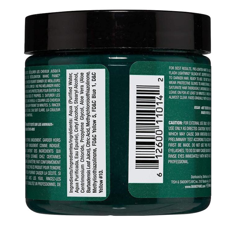 MANIC PANIC Classic Green Envy Semi Permanent Hair Color Emerald Green Hair Dye for Women Men That Lasts 46 Weeks Vegan