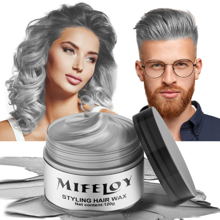 Silver Gray Temporary Hair Color Wax Instant Natural Hairstyle Cream Dye Grey Styling Pomadesfor Men Girls Women Youth D