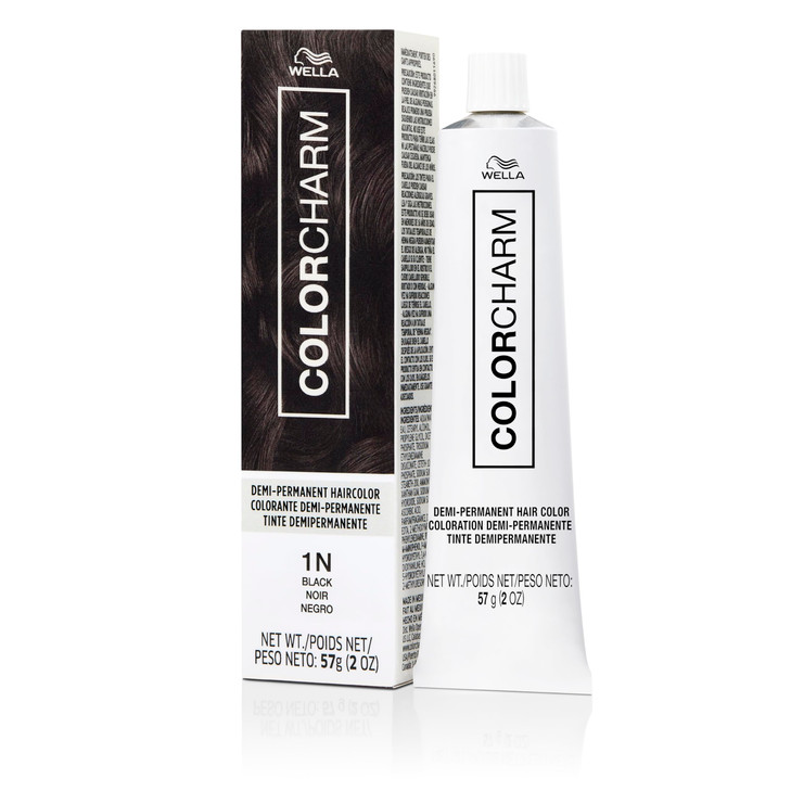 COLORCHARM Demi Permanent Hair Color 1N Black Gloss Refresh Tone 2 Fl Oz