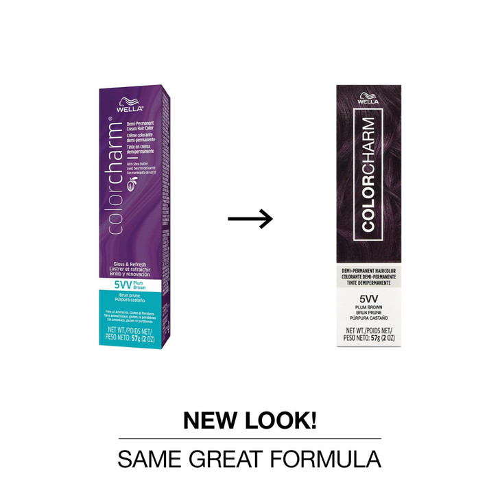 COLORCHARM Demi Permanent Hair Color 5VV Plum Brown Gloss Refresh Tone 2 Fl Oz