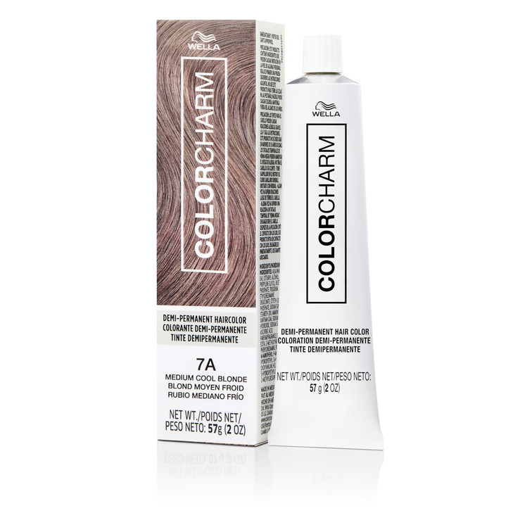 COLORCHARM Demi Permanent Hair Color 7A Medium Cool Blonde Gloss Refresh Tone 2 Fl Oz