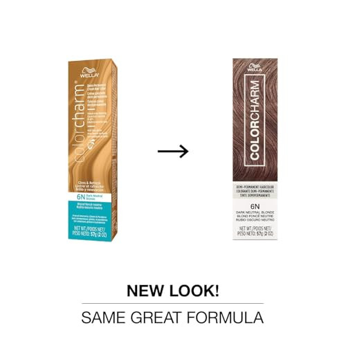 COLORCHARM Demi Permanent Hair Color 6N Dark Neutral Blonde Gloss Refresh Tone 2 Fl Oz