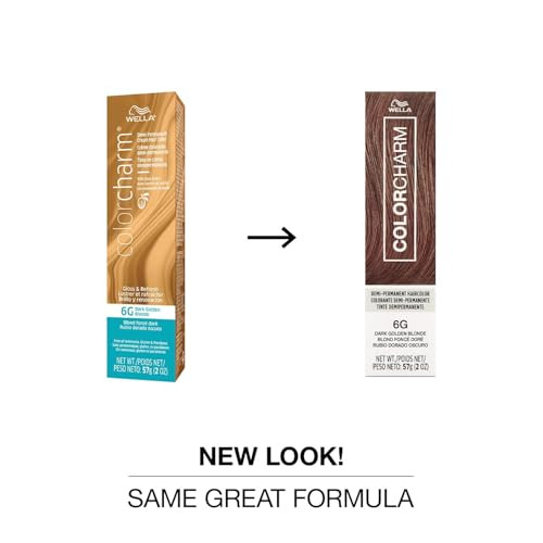 COLORCHARM Demi Permanent Hair Color 6G Dark Golden Blonde Gloss Refresh Tone 2 Fl Oz