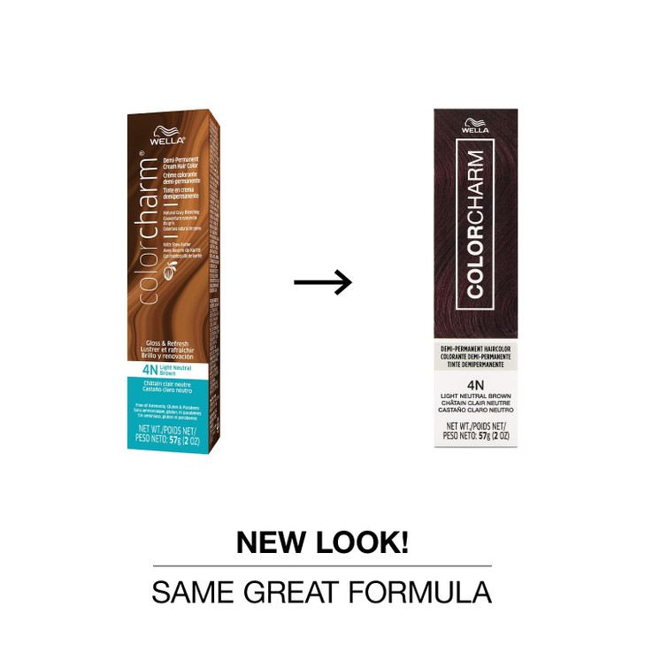 COLORCHARM Demi Permanent Hair Color 4N Light Neutral Brown Gloss Refresh Tone 2 Fl Oz