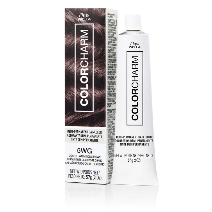 COLORCHARM Demi Permanent Hair Color 5WG Lightest Warm Gold Brown Gloss Refresh Tone 2 Fl Oz