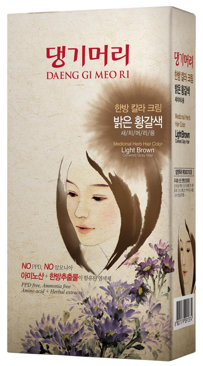 Daeng Gi Meo Ri Korean Herbal Hair Dye Color Cream Light Brown PPDFree Gray Coverage Hair Protection HighKeratin Formula