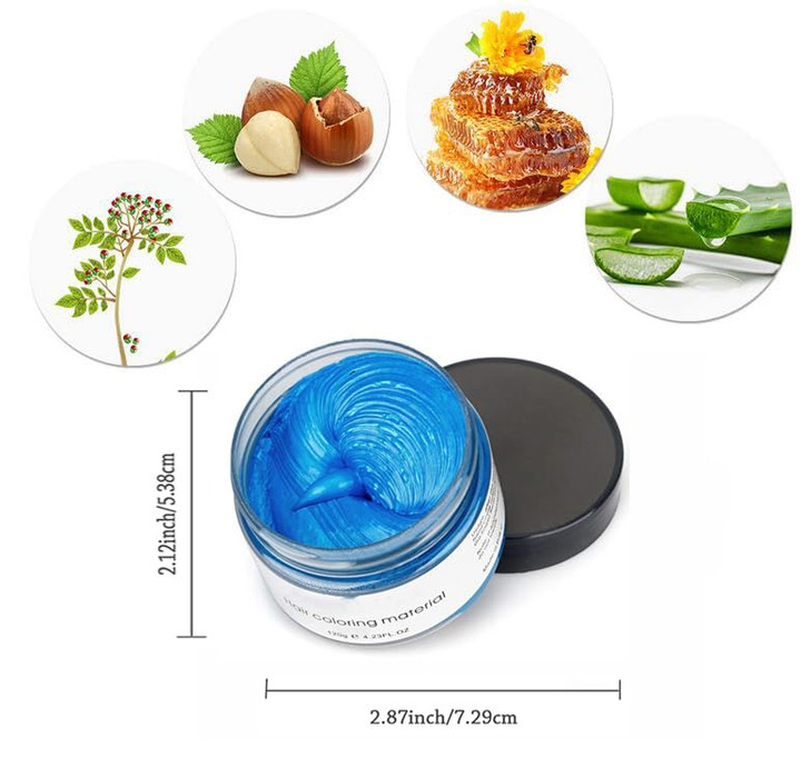 6 Colors Hair Color Wax 6 in 1 Sliver Blue Purple Gold Green Pink Red Temporary Hair Color for Party Cosplay Date Hallow