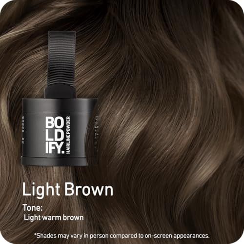 BOLDIFY Hairline Powder Root Touch Up Hair Color for Gray Coverage Bald Spot Concealing Hair Powder for Women Men 24Hour