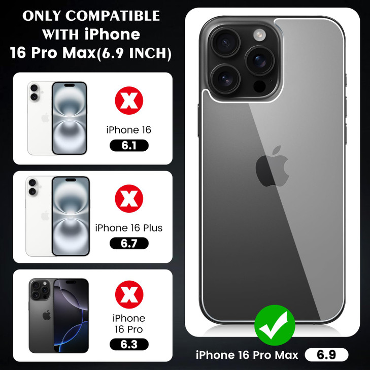 [3 Pack] Beeyoka Screen Protector for iPhone 16 Pro Max, iPhone 16 Pro Max Front and Back Screen Protector,Camera Protector Anti-Fingerprint for iPho