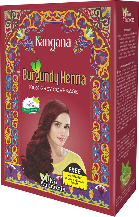 Kangana Burgundy Henna Powder for Grey Coverage Natural Burgundy Hair Color for Dark Hair Henna Hair Dye for Women 6 Pou