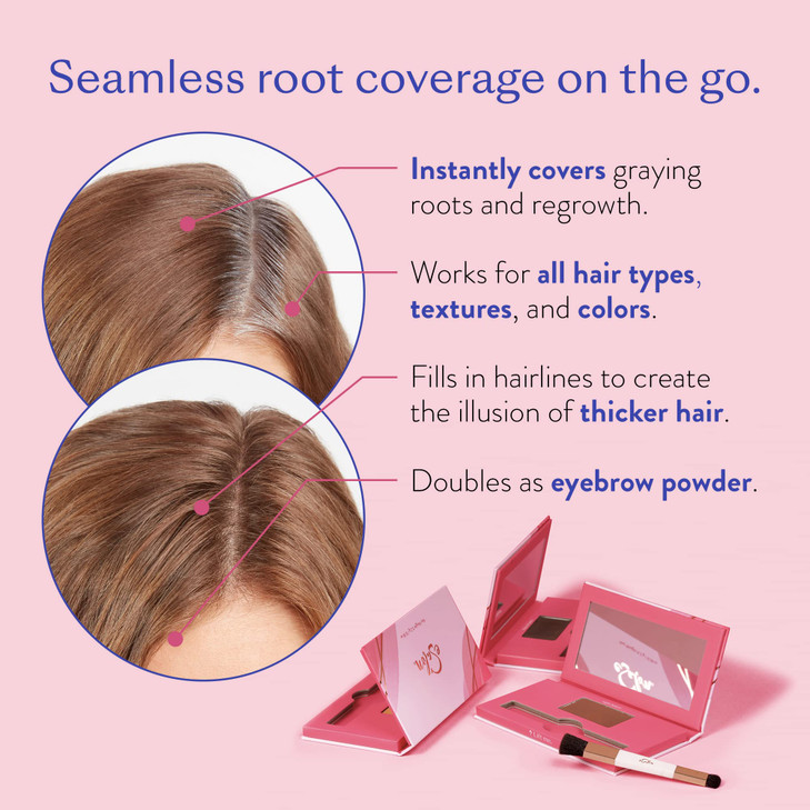 eSalon Root Touch Up Brow Powder Conceal Cover Light Brunette Hairline Powder for Women Scalp Concealer Filler for Thinn