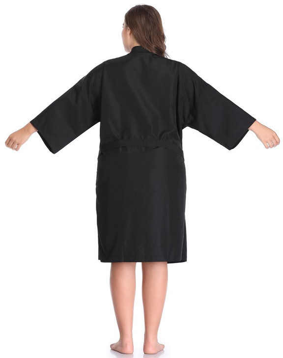 PERFEHAIR Salon Robes Smock for Clients Hair Salon Client Gown Cape Black