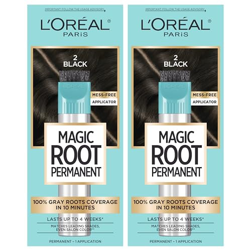 LOral Paris Magic Root Permanent Hair Color 10 Minute Hair Dye Kit to Rescue Roots with 100 Gray Hair Coverage 2 Black 2