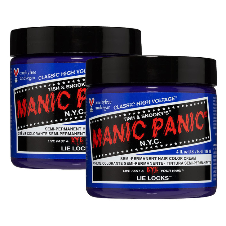 MANIC PANIC Classic Lie Locks Semi Permanent Hair Color Medium Indigo Purple Hair Dye for Women Men That Lasts 46 Weeks