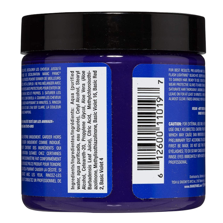 MANIC PANIC Classic Lie Locks Semi Permanent Hair Color Medium Indigo Purple Hair Dye for Women Men That Lasts 46 Weeks