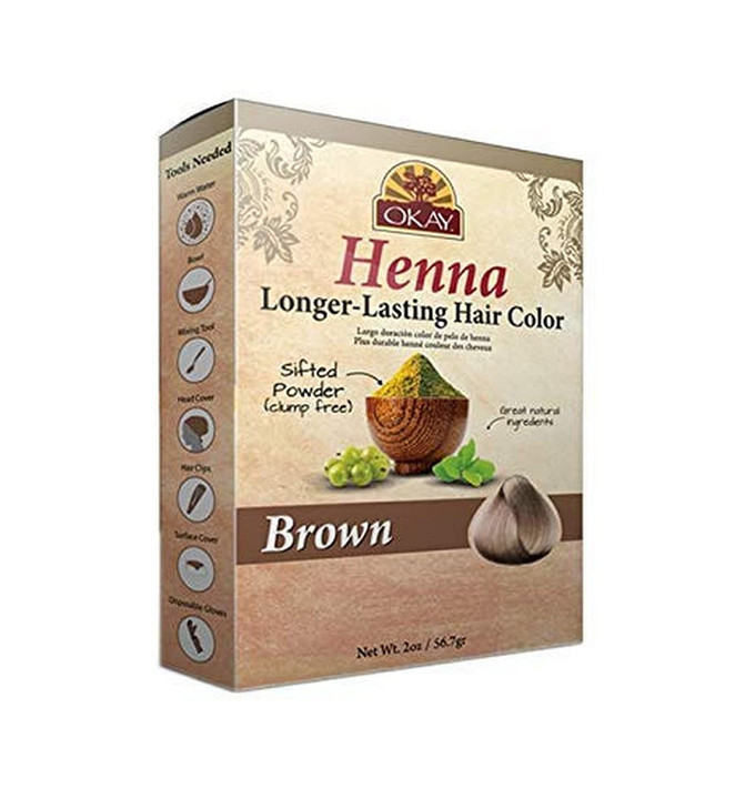 Okay Longer Lasting Henna Color Brown 2 Ounce
