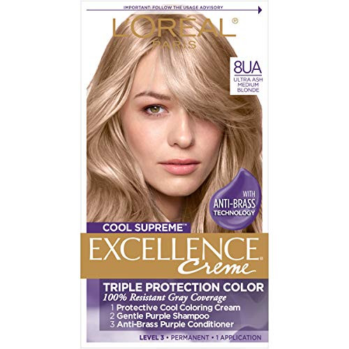 LOral Paris Cool Supreme Permanent Hair Color Ash Ultra Ash Medium Blonde 811 Pack of 1