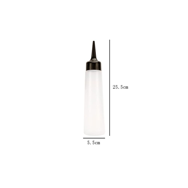 Lasenersm 2Piece Hair Dye Applicator Bottle Black 250ml Pump Action Angled Tip Graduated Scale Home Salon Use Travel