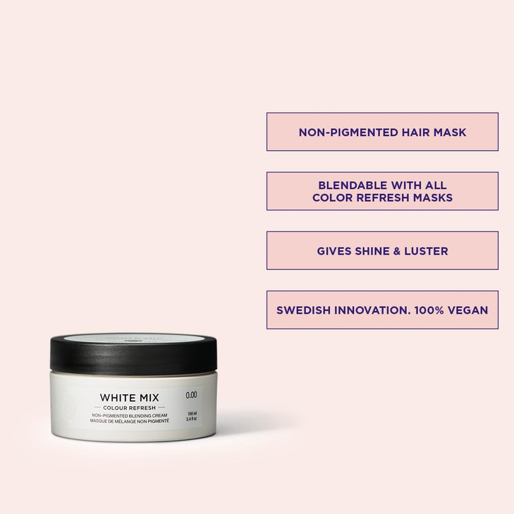 Maria Nila Colour Refresh White Mix 34 Fl Oz Nonpigment Hair Mask Brings out Pastel Colours when mixed 100 Vegan Sulfate