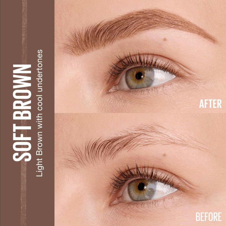 Maybelline Express Brow Ultra Slim Eyebrow Makeup Brow Pencil with Precision Tip and Spoolie for Defined Eyebrows Soft B