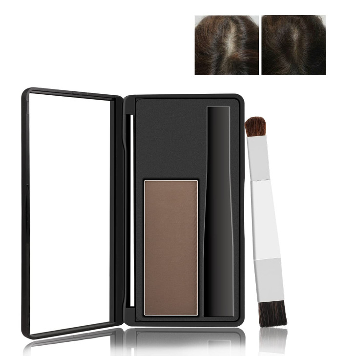 Boobeen Hair Shadow Powder Kit Roots TouchUp Powder Cover Hair Color Temporary Concealer with Brush for Gray Root