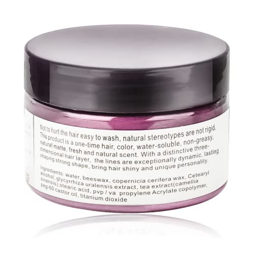SOVONCARE Pink Hair Styling Wax Temporary Hair Color Cream for DIY Hairstyle Cosplay Halloween Date 423 oz