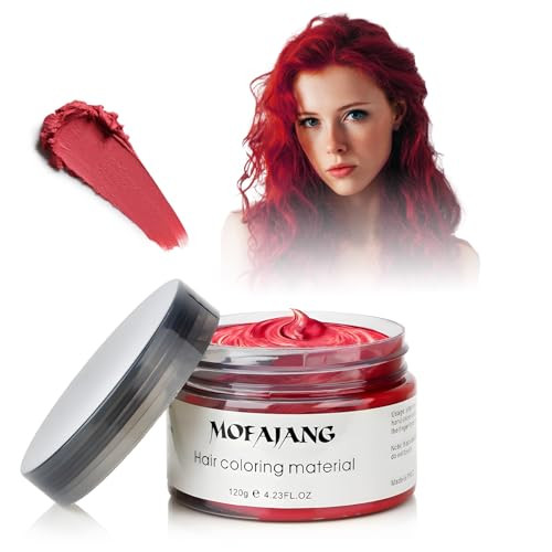 Red Temporary Hair Color Wax SOVONCARE Washable Hair Dye for Men Women AllDay Hold Disposable Hair Styling Clays for Par