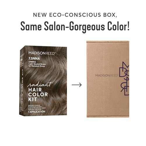 Madison Reed Radiant Hair Color Kit 75NNA Light Neutral Brown Umbria Brown 100 Gray Hair Coverage Permanent Hair Dye for