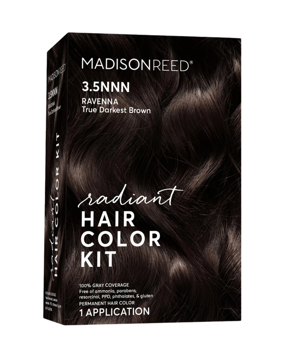Madison Reed Radiant Hair Color Kit 35NNN Darkest BrownBlack Ravenna Brown 100 Gray Hair Coverage Permanent Hair Dye for